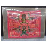 Folk art mola textile wall decoration