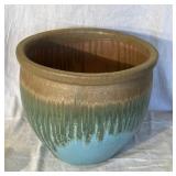 Glazed clay flower pot