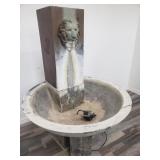 3 piece cement lion head fountain