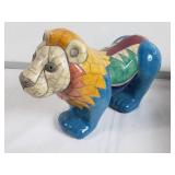 Ceramic lion figurine made in Africa