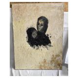 Signed Borg black and white oil on canvas