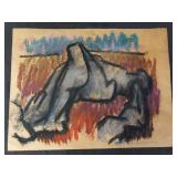 1964 Hans  Burkhardt  nude pastel painting