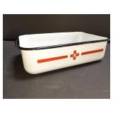 Antique German enamel medical basin marked B