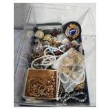 Miscellaneous jewelry and time pcs. Box lot.