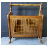 Vintage cane magazine rack