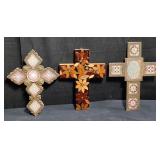 Three composite crosses, 12" - 13 1/2" x 81/2" -