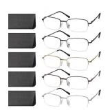 5 Pack Reading Glasses for Men, Metal