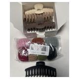 Hair clips and velvet hair band scrunches