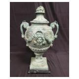 Bronze & marble figural neoclassical style urn