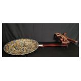 Multi color Asian bowl and wall stand