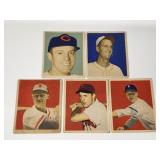 5 1949 Vintage Bowman baseball cards including