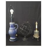 Box of table lamps & holiday gallery globe