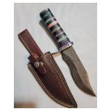 Damascus Bowie Style Knife info in description
