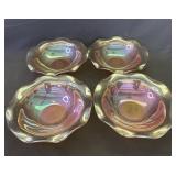 Group of 4 vintage carnival glass bowls