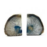 Pair of agate specimen bookends, 4 1/4ï¿½ h.
