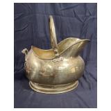 Antique hammered copper coal bucket