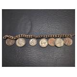 Vintage Gold Filled US Coin bracelet. Silver