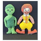 VTG Ronald McDonald & Jolly Green Giant rag dolls