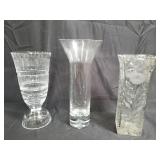Group of crystal and glass vases