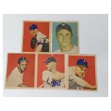 5 1949 Vintage Bowman baseball cards including