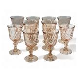 10pc vintage Crystal Dï¿½Arques pink swirl wine