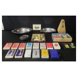 Group of playing cards & assorted vintage items
