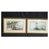 Pair of signed M. Gianni oil on paper