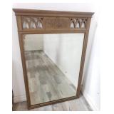 Hand painted carved wood wall mirror