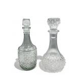 Pair of glass decanters, 11ï¿½ h.