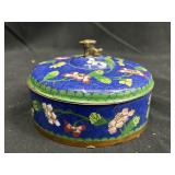 Vintage Chinese cloisonnï¿½ lidded foo dog box with