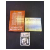 2011 10th anniversary 9/11 silver medal in box