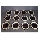 Group of silver rimmed HLR glass plates