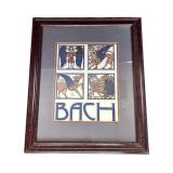 Framed vintage Bach David Lance Goines lithograph