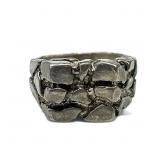 Menï¿½s sterling silver abstract organic ring, 7.8