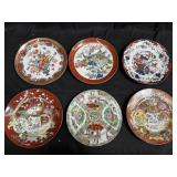 6 vintage Asian plates- 10 1/4ï¿½ diam.