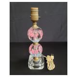 Vintage glass floral lamp