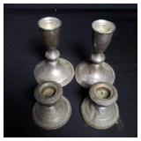 Sterling silver candle sticks group