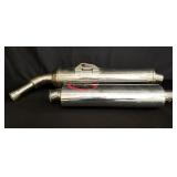 Pair of exhaust pipes, one labeled Jardine