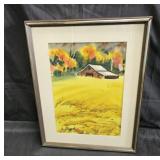Mid-century modern original water color by Lewis
