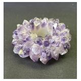 Amethyst crystal candlestick holder