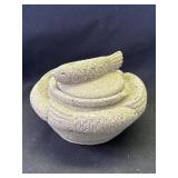 Vintage concrete fish trinket with lid