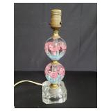 Vintage glass floral lamp