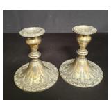 Pair of Gorham sterling silver cement filled