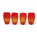 4 vintage Amberina hobnail glassware, 5 1/2ï¿½ h.