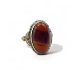 10k gold & sterling silver agate ring, 4.64