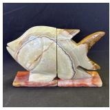 Vintage onyx fish bookends