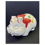 Vintage hand painted ceramic piggy bank