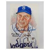 1980 Autographed Pee Wee Reese post card signed