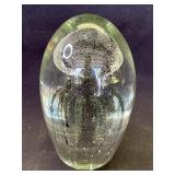 VTG glow in the dark jellyfish glass paperweight