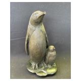 Vintage signed bronze penguin statue